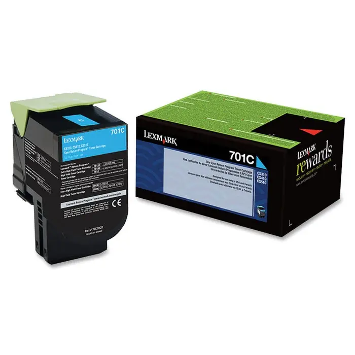 Lexmark Ink Toner Cartridge, 70C10C0, Cyan Authentic